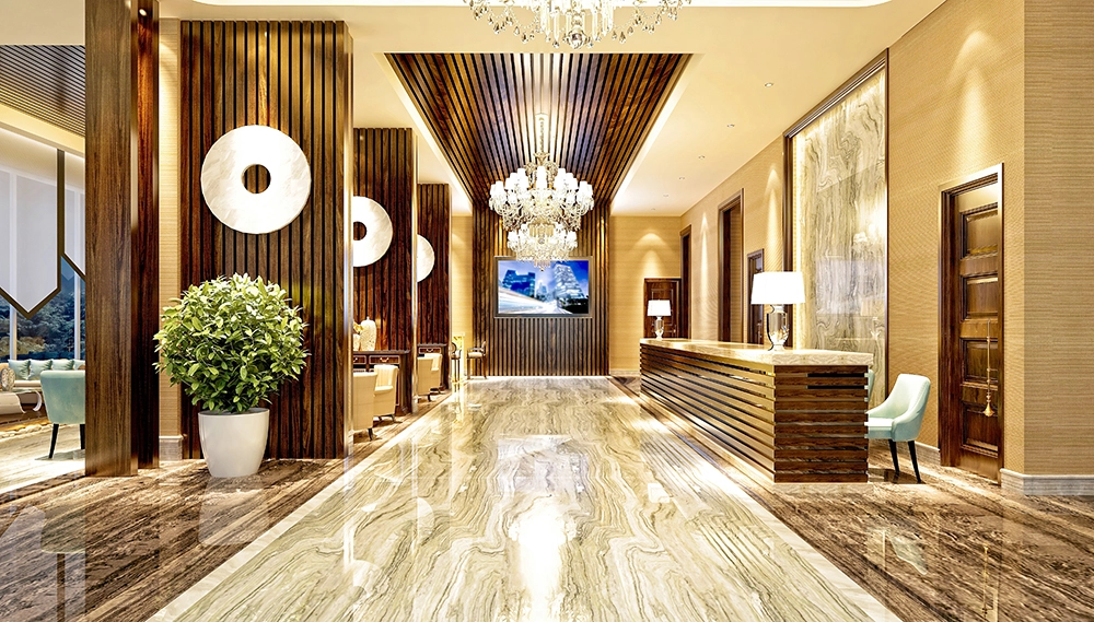 rendering of a hotel lobby, representative of a hotel valuation engagement